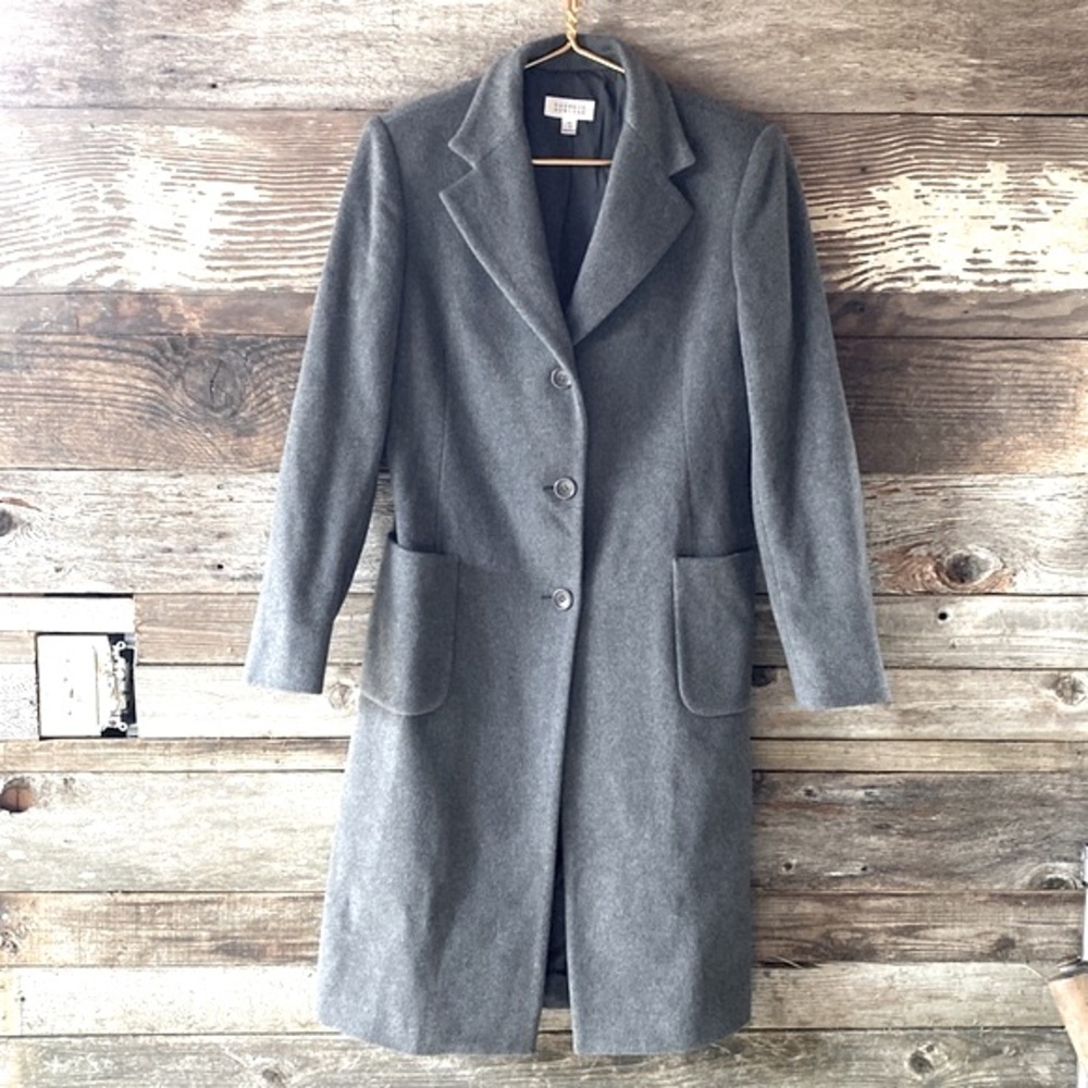 Barneys New York Gray Wool Long Coat